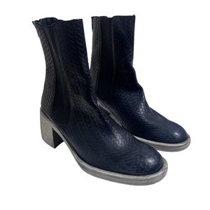 Free People Blue Leather Chelsea Boot. (They look black) LNC